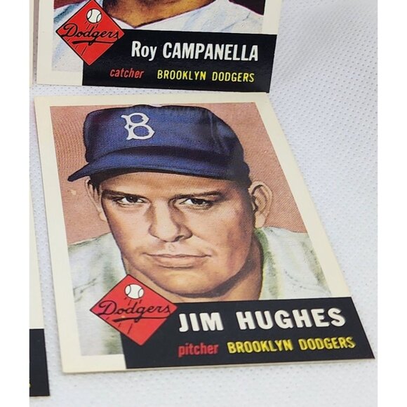 Brooklyn Dodgers 1953 Topps Vintage Reprint Baseball Cards 4 Card Bundle - Picture 3 of 10